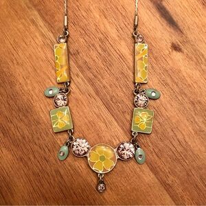 Pilgrim | Floral Enamel and Rhinestone Necklace |